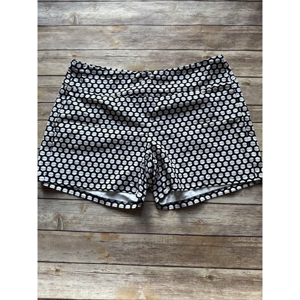 J McLaughlin Athletic Stretch Shorts Women’s Large Black White Pattern